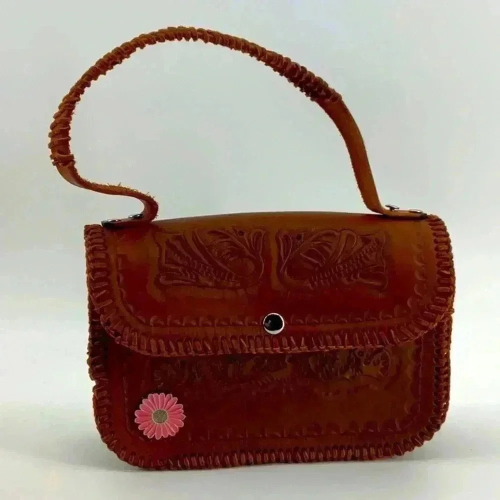 LEATHER HAND TOOLED EMBOSSED